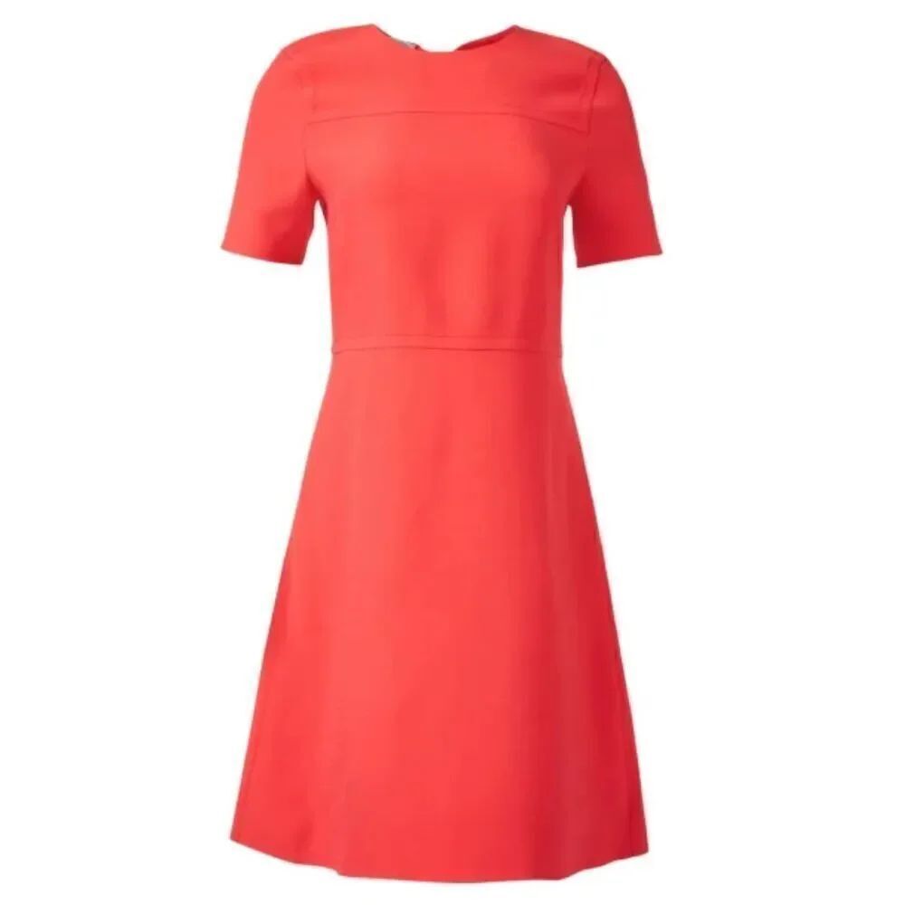 LAFAYETTE 148 NEW YORK Poppy Red Wool Silk Sheath Dress NWT Size 10